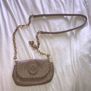 Tory Burch crossbody bag. Size is 5”x3”